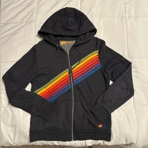 Aviator Nation 5 Stripe Zip Hoodie